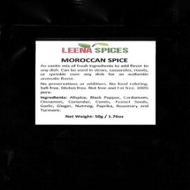 LEENA SPICES-モロッコのスパイスブレンド-グルテンフリーのマリネラブ-塩やカラーミックスなし-本物の純粋な品質の製品から作られています。 LEENA SPICES - Moroccan Spice Blend - Gluten Free Marinade Rub - No Salt Or Color Mix - Made From Au