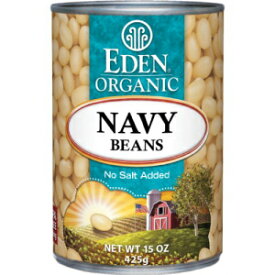 Eden オーガニック ネイビー ビーンズ、食塩無添加、15 オンス缶 (12 個パック) Eden Organic Navy Beans, No Salt Added, 15-Ounce Cans (Pack of 12)