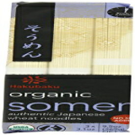 はくばくオーガニックそうめん、本格的な日本の小麦麺、食塩無添加、9.5オンスパッケージ（8個パック） Hakubaku Organic Somen, Authentic Japanese Wheat Noodles, No Salt Added, 9.5-Ounce Packages (Pack of 8)