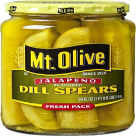 マウント オリーブ ハラペーニョ ピクルス 24 オンス ガラス瓶 (2 個パック) 以下のフレーバーを選択してください (ディル スピア) Mt. Olive Jalapeno Pickles 24oz Glass Jar (Pack of 2) Select Flavor Below (Dill Spears)