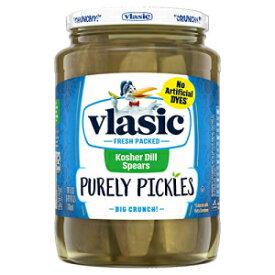 Vlasic Purely Pickles コーシャディルピクルスピア、ケトフレンドリー、24 オンス (6 個パック) Vlasic Purely Pickles Kosher Dill Pickle Spears, Keto Friendly, 24 oz (Pack of 6)