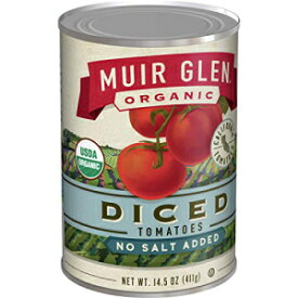 Muir Glen、オーガニックダイスカット無塩トマト、174オンス（12個パック） Muir Glen, Organic Diced No Salt Added Tomatoes, 174 Ounce (Pack of 12)