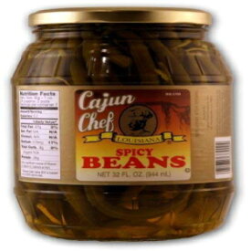 ケイジャンシェフルイジアナスパイシーグリーンビーンズ32オンスグラスジャー（2パック） Cajun Chef Louisiana Spicy Green Beans 32oz Glass Jar (Pack of 2)