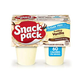 スナックパック シュガーフリー バニラプディングカップ、13オンス (12個パック) Snack Pack Sugar-Free Vanilla Pudding Cups, 13 Ounce (Pack of 12)