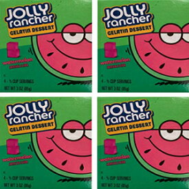 JOLLY RANCHER ゼラチンゼリー 3 オンス (4 個パック) (スイカ) JOLLY RANCHER Gelatin Jello 3 oz (Pack of 4) (Watermelon)