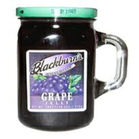 Blackburn's Preserves & Jellys 18オンス 再利用可能なハンドル付きガラスマグジャー (3個パック) (グレープゼリー) Blackburn's Preserves & Jellys 18oz Reusable Handled Glass Mug Jar (Pack of 3) (Grape Jelly)