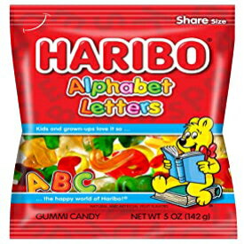 Alphabet Letters、ハリボーグミキャンディ、アルファベットレター、5オンス バッグ(12個入り) Alphabet Letters, Haribo Gummi Candy, Alphabet Letters, 5 oz. Bag (Pack of 12)