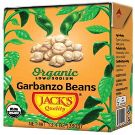 ジャックさん | オーガニックひよこ豆 13.4オンス | タンパク質と繊維が豊富、心臓の健康、低ナトリウム、非遺伝子組み換え | (8個パック) Jack's | Organic Garbanzo Beans 13.4 oz. | Packed with Protein and Fiber, Heart Healthy, Low