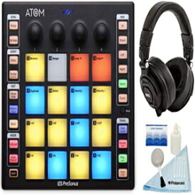 PreSonus ATOM MIDI、オーディオ、ポータブル プロダクションおよびパフォーマンス パッド コントローラー (プロフェッショナル スタジオ レコーディング ヘッドフォン付き) PreSonus ATOM MIDI, Audio, Portable Production and Performance Pad Con