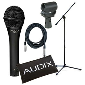 Audix OM7ダイナミックボーカルマイク、クリップポーチ20フィートXLRケーブルとブームマイクスタンド付き Audix OM7 Dynamic Vocal Mic with Clip Pouch 20' XLR Cable and Boom Mic Stand