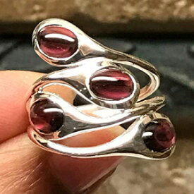 ナチュラルカボションガーネット925ソリッドスターリングシルバースタッカブルリングサイズ5.75 Natural Rocks by Kala Natural Cabochan Garnet 925 Solid Sterling Silver Stackable Ring Size 5.75