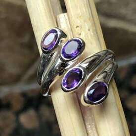 ナチュラル2.5カラットパープルアメジスト925ソリッドスターリングシルバーリングサイズ8 Natural Rocks by Kala Natural 2.5ct Purple Amethyst 925 Solid Sterling Silver Ring Size 8