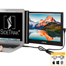 SideTrak ノートパソコン用ポータブル モニター 12.5 インチ FHD 1080P IPS 取り付け可能なセカンド ノートパソコン スクリーン | 効率的なUSB電源 | Mac、PC、Chrome 13 インチ～17 インチのラップトップと互換性 | 特許出願中 SideTrak Portable