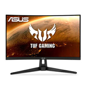 ASUS TUF Gaming VG27WQ1B 27 インチ曲面モニター、1440P WQHD (2560 x 1440)、165Hz (144Hz をサポート)、1ms、アダプティブ同期/FreeSync プレミアム、超低モーションブラー、アイケア、HDMI DisplayPort、HDR10 ASUS TUF Gaming VG27WQ1B 27” Cur