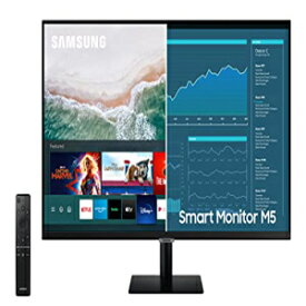 SAMSUNG M5 シリーズ 32 インチ FHD 1080p スマート モニター & ストリーミング TV (チューナーなし)、Netflix、HBO、Prime Video など、Apple Airplay、Bluetooth、内蔵スピーカー、リモコン付属 (LS32AM500NNXZA) SAMSUNG M5 Series 32-Inch FHD