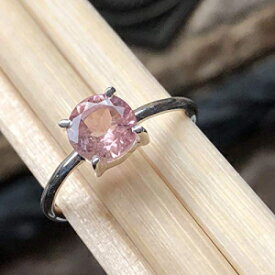 ナチュラルピンクトルマリン925ソリッドスターリングシルバーエンゲージリングサイズ9 Natural Rocks by Kala Natural Pink Tourmaline 925 Solid Sterling Silver Engagement Ring Size 9