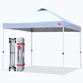 MASTERCANOPY 耐久性のある Ez ポップアップ キャノピー テント ローラーバッグ付き (10x10、ホワイト) MASTERCANOPY Durable Ez Pop-up Canopy Tent with Roller Bag (10x10, White)
