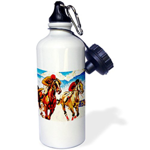 3dRose Close Horse Race Artwork-スポーツウォーターボトル、21オンス（wb_183350_1）、マルチカラー 3dRose Close Horse Race Artwork-Sports Water Bottle, 21oz (wb_183350_1), Multicolored