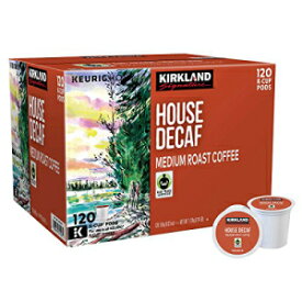 カークランド シグネチャー ハウス デカフェ コーヒー 120 K カップ ポッド Kirkland Signature House Decaf Coffee 120 K-Cup Pods