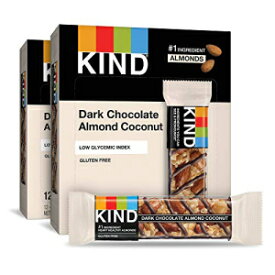 KIND ナッツバー、ダークチョコレートアーモンドココナッツ、1.4オンス、24個、グルテンフリー、低血糖指数、タンパク質3g KIND Nut Bars, Dark Chocolate Almond Coconut, 1.4 Ounce, 24 Count, Gluten Free, Low Glycemic Index, 3g Protein