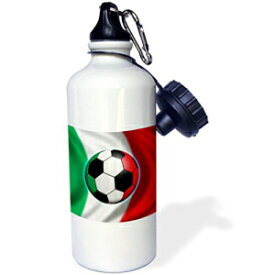 3dRose wb_155053_1「イタリア サッカー ボール コンセプト イタリア国旗バナーを振る国家」スポーツ ウォーター ボトル、21 オンス、ホワイト 3dRose wb_155053_1"Italy soccer ball concept Italian flag banner waving national country" Sports W
