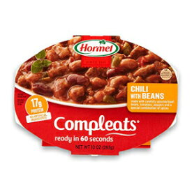 HORMEL COMPLEATS チリ入りビーンズ 電子レンジ用トレイ、10 オンス (6 個パック) HORMEL COMPLEATS Chili with Beans Microwave Tray, 10 Ounces (Pack of 6)