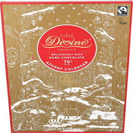DIVINE CHOCOLATE ダークチョコレート アドベントカレンダー、3オンス DIVINE CHOCOLATE Dark Chocolate Advent Calendar, 3 OZ