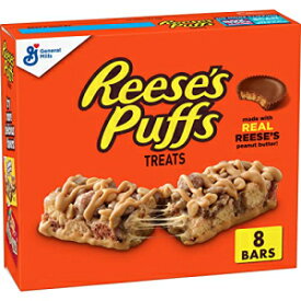 Reese's Puffs 朝食シリアル トリート バー、ピーナッツ バター & ココア、8 ct (6 個パック) Reese's Puffs Breakfast Cereal Treat Bars, Peanut Butter & Cocoa, 8 ct (Pack of 6)