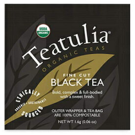 Teatulia オーガニック紅茶 個別包装ティーバッグ 50 個 - 堆肥化可能なティーバッグ Teatulia Organic Black Tea 50 Individually Wrapped Tea Bags - Compostable Tea Bags