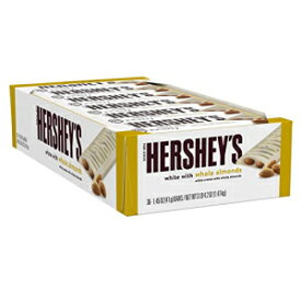 HERSHEY'S ホワイト クリーム アーモンド丸ごとキャンディー、バルク、個別包装、1.45 オンス バー (36 個) HERSHEY'S White Creme with Whole Almonds Candy, Bulk, Individually Wrapped, 1.45 oz Bars (36 Count)