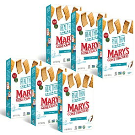Mary's Gone Crackers 本物の薄いクラッカー、本物のオーガニック全成分使用、グルテンフリー、海塩、5オンス (6個パック) Mary's Gone Crackers Real Thin Crackers, Made with Real Organic Whole Ingredients, Gluten Free, Sea Salt, 5 Ou