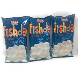 大石チップス (フィッシュダ フィッシュ クロペック、3 パック) Oishi Chips (Fishda Fish Kropeck, 3 Pack)