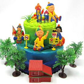 Caillou 誕生日ケーキトッパーセット Caillou とその友人たちと装飾テーマのアクセサリーが特徴です Caillou Birthday Cake Topper Set Featuring Caillou and Friends with Decorative Themed Accessories