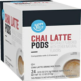 アマゾンブランド-2.0Kカップ醸造所と互換性のあるハッピーベリーティーポッド、チャイラテ、24カウント（以前はソリモ） Amazon Brand - Happy Belly Tea Pods Compatible with 2.0 K-Cup Brewers, Chai Latte, 24 Count (Previously Solimo)