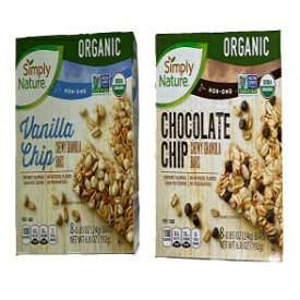 シンプリーネイチャーオーガニックチューイーグラノーラバー-2箱（チョコレートチップ＆バニラチップ） Simply Nature Organic Chewy Granola Bars - 2 Boxes (Chocolate Chip & Vanilla Chip)