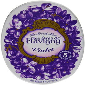 アベイ ド フラヴィニー オーバル トラディショナル ティン バイオレット フレーバー アニス ドロップス オールナチュラル、1.8オンス、3個 Abbaye de Flavigny Oval Traditional Tin Violet Flavored Anise drops all natural, 1.8 oz, Three