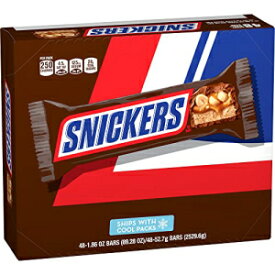 SNICKERS フルサイズ バルクミルクチョコレートキャンディーバー、1.86オンスバー、48カラットボックス SNICKERS Full Size Bulk Milk Chocolate Candy Bars, 1.86 oz Bar, 48 ct Box