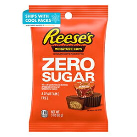 REESE'S ゼロシュガー ミニチュア チョコレート ピーナッツ バター カップ キャンディ、バルク、個別包装、3 オンス バッグ (12 個) REESE'S Zero Sugar Miniatures Chocolate Peanut Butter Cups Candy, Bulk, Individually Wrapped, 3 oz