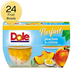 DOLE t[c{EY s[`&N[ptF 4Jbv (6pbN) DOLE FRUIT BOWLS Peaches & Creme Parfait, 4 Cups (6 Pack)