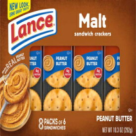 ランス サンドイッチ クラッカー、ピーナッツバター入りモルト、8 ct ボックス Lance Sandwich Crackers, Malt with Peanut Butter, 8 Ct Box