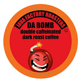 Java Factory コーヒーポッド キューリグ K カップ ブルワー用高カフェインコーヒー、Da Bomb エクストラボールド ダブルカフェイン入り、80 個 Java Factory Coffee Pods High Caffeine Coffee for Keurig K Cup Brewers, Da Bomb Extra Bold D