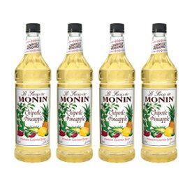 モナン フレーバーシロップ、チップトール パイナップル、33.8 オンスのペットボトル (4 個パック) Monin Flavored Syrup, Chiptole Pineapple, 33.8-Ounce Plastic Bottles (Pack of 4)