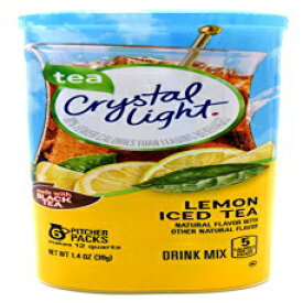 クリスタル ライト アイスティー ドリンク ミックス、ナチュラル レモン フレーバー (12 クォート)、1.4 オンス パッケージ (4 個パック) Crystal Light Iced Tea Drink Mix, Natural Lemon Flavor (12-Quart), 1.4-Ounce Packages (Pack