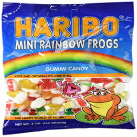 ハリボー グミ - ミニ レインボー カエル - 5 オンス Haribo Gummies - Mini Rainbow Frogs - 5 oz