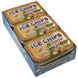 ICE CHIPS キシリトール キャンディ缶 (ジンジャー、6 パック); 写真のようにICE CHIPS BANDが含まれています ICE CHIPS Xylitol Candy Tins (Ginger, 6 Pack); Includes ICE CHIPS BAND as shown