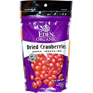 Eden Foods AbvW[XŊÂ݂I[KjbNhCNx[ - 4 IX Eden Foods Organic Dried Cranberries Sweetened with Apple Juice - 4 oz