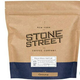 Stone Street HALF CAFF グラウンドコーヒー、50% スイスウォータープロセスデカフェコーヒーと 50% レギュラーカフェインブレンド、ミディアムロースト、1 ポンド Stone Street HALF CAFF Ground Coffee, 50% Swiss Water Process Decaf Coffee an