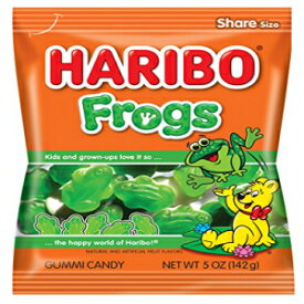 ハリボー グミ キャンディ、カエル、5 オンス バッグ(12枚入) クリア Haribo Gummi Candy, Frogs, 5 oz. Bag (Pack of 12), CLEAR