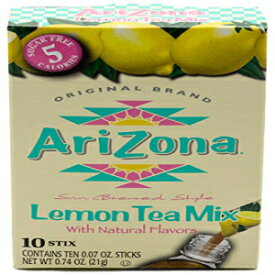アリゾナレモンアイスティースティックスシュガーフリー、10カウンターボックス（6個パック）、低カロリーの1回分ドリンクパウダーパケット、水を加えるだけで美味しくさわやかなアイスティー飲料が楽しめます Arizona Lemon Iced Tea Stix Sugar Free, 10Countper