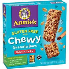 Annie's グルテンフリー 噛みごたえのあるグラノーラバー、オートミールクッキーバー、4.9 オンス (5 個) Annie's Gluten Free Chewy Granola Bars, Oatmeal Cookie Bars, 4.9 oz (5 Count)
